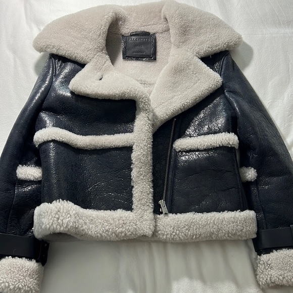 All Saints Jackets & Blazers - All Saints shearling, leather bomber